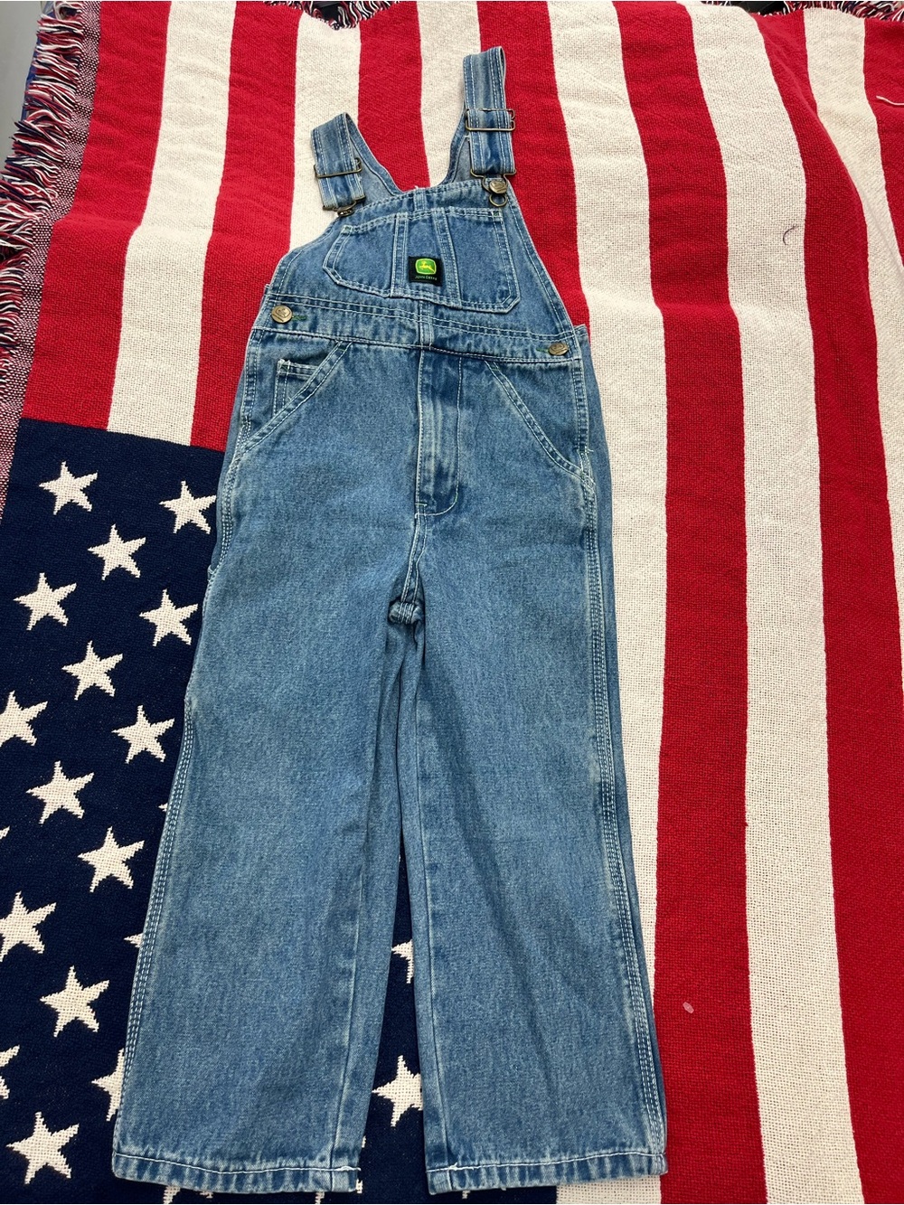 John Deere Blue Denim Kids Overalls Size 5